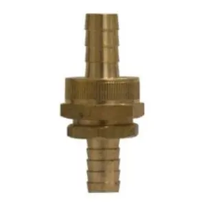Coupling Set with Hex Nut, 1/2 in Hose Barbed x 1/2 in Hose Barbed, Brass