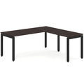 Elements L-Shape Desk 78" x 60" x 30"D - Espresso with Black Legs