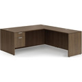Classic L-Shape Desk 72" x 71" with Box/File Pedestal - Modern Walnut
