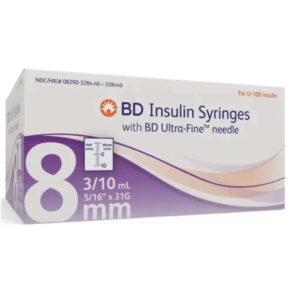 Syringe, Insulin .3ml 31g x   5/16" 100/bx BD 328440
