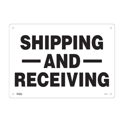 Shipping and Receiving Sign - 20" x 14" - Aluminum - English