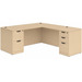CLALD1036- Classic L-Shape Desk 60" W x 30" D with 47" Return and 2 Full Pedestals- Maple