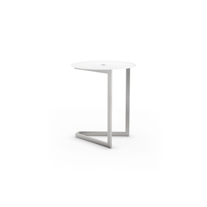 18" RND W.GLASS TABLE 22"H BRU