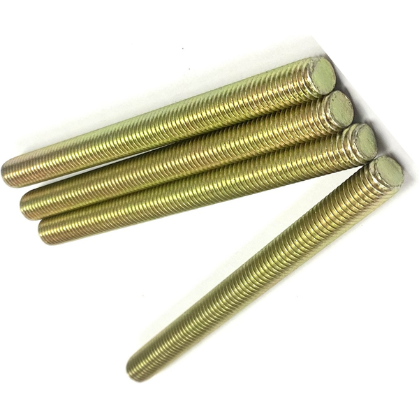 5/16" - 24 X 4" FULLY THREADED STRAIGHT ROD SAE J429 GR 8 ZINC TRIVALENT YELLOW