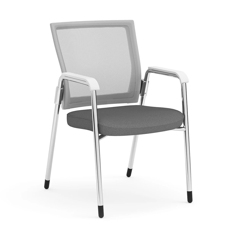 Propel Guest Chair - White Mesh Back with Grey Seat