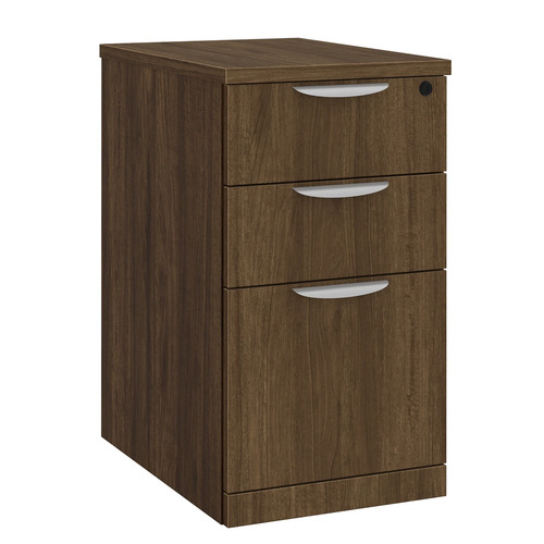 Classic Locking Mobile Pedestals - 3 Drawer in Modern Walnut