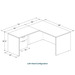 CLALD2033- Classic L-Shape Desk 60" W x 72" D with 42" Return and Box/File Pedestal- Cherry