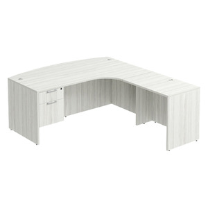 CLALD2009 Right Radius L-Shape Typical 71" X 78" Desk- Silver Birch