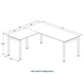 Elements L-Shape Desk 66" x 72" x 30"D - Espresso with Silver Legs