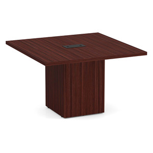 CUBSQ2139N 4ft Square Conference Table with Cube Base - Mahogany