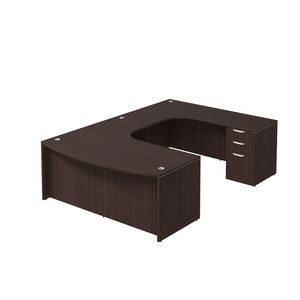 CLAUD1013 Right Executive Bowfront 71" X 120" Desk- Espresso