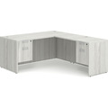 Classic L-Shape Desk 72" x 66" with 2 Box/File Pedestals - Silver Birch