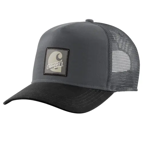 CARHARTT 107338 - Men's Rugged Flex Five-Panel C Patch Cap - Shadow/Black