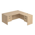Classic L-Shape Desk 72" x 71" with 2 Box/File Pedestals - Aspen