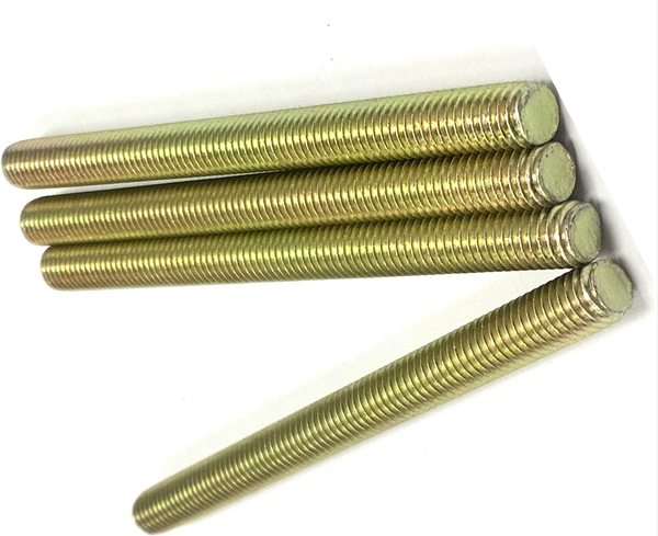 1 1/8" - 7 X 72" FULLY THREADED STRAIGHT ROD SAE J429 GR 8 ZINC TRIVALENT YELLOW