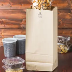 25# HEAVY 50# GROCERY BAG, 8-1/4 X 5-1/4 X 18, DURO HUSKY, 500/BD  29823