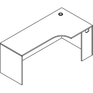 PL181R 66" PORKCHOP CREDENZA-RIGHT- ASPEN