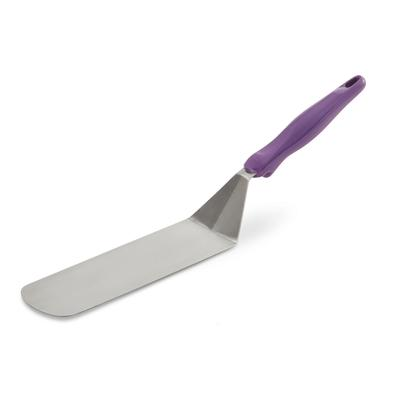 Vollrath 4808880 Heavy-Duty Stainless Steel Turner w/ Ergo Grip Purple Handle Solid
