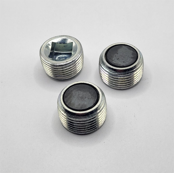 PITTSBURGH PLUG 083-2 (REF) 3/4" - 14 NPTF SQUARE RECESS PIPE PLUG FITTING WITH MAGNET STEEL ZINC CLEAR PER PRINT