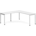 Elements Radius Desk 72" x 72" with Left Return - White with White Legs