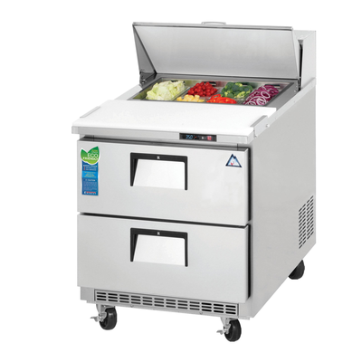 Everest EPBNR1-D2 Open Top Prep Table 8 Pans, 115v, NSF - 8 cu. ft.
