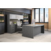 CLAUD2002 Executive Bowfront 71" x 112" Desk- Newport Grey