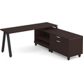 Signature L-Shape Desk 71" x 72" - Espresso with Black Legs