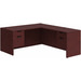 CLALD2039- Classic L-Shape Desk 66" W x 30" D with 42" Return and 2 Box/File Pedestals- Mahogany