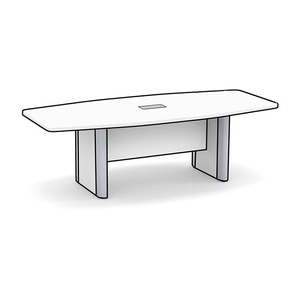 Conference Tables: Boat Shape Top, Classic Accent Slab Base