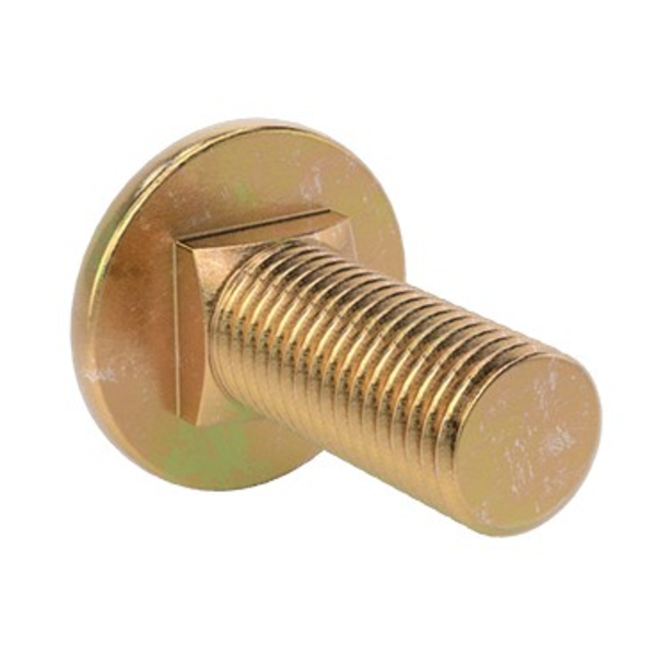 M16 - 2 X 40MM ISO 8678 SHORT SQUARE NECK ROUND HEAD BOLT 10.9 ZINC YELLOW