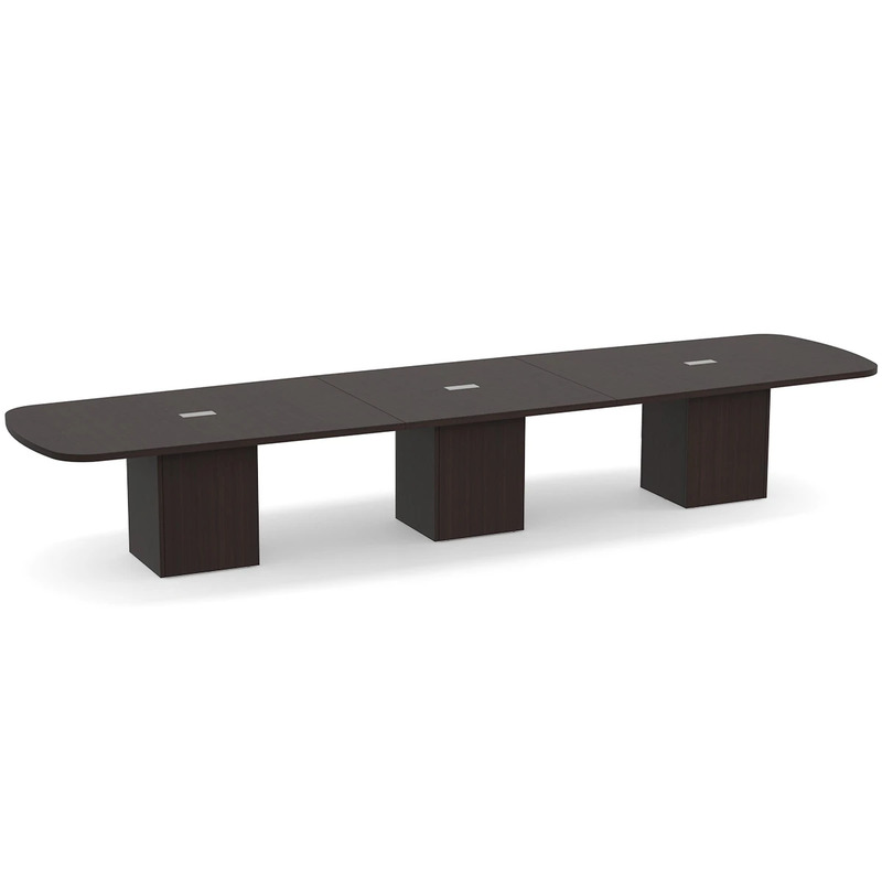 Arena Conference Table 16 Ft with Cube Base - Espresso