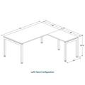 Elements L-Shape Desk 72" x 72" x 36"D - White with Silver Legs