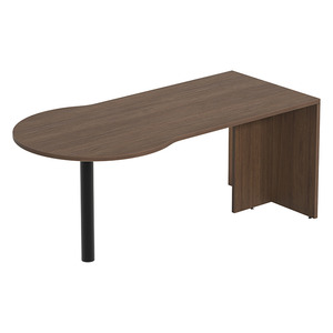 PL106 CONFERENCE BULLET DESK w/POST -  Modern Walnut & Black