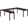 Elements U-Shape Desk 102" x 72" - Espresso with Black Legs