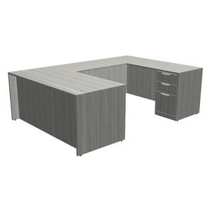 CLAUD2001 U-Shape 66" X 96" Desk- Silver Birch