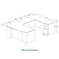 Classic Plus U-Shape Bowfront Executive Workstation 107" x 71" Right Hand - Espresso