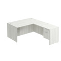 Classic L-Shape Desk 77" x 60" with Box/File Pedestal - Silver Birch