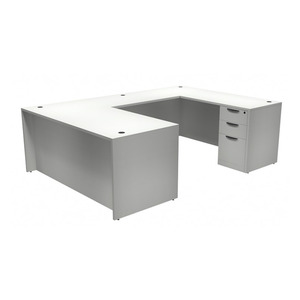 CLAUD2001 U-Shape 66" X 96" Desk- White
