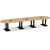 16' Classic Racetrack Conference Table with Palmer Base - Aspen Top, Black Base