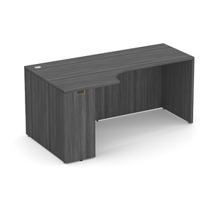 PL181L 66" PORKCHOP CREDENZAENZA-LEFT- COASTAL GRAY