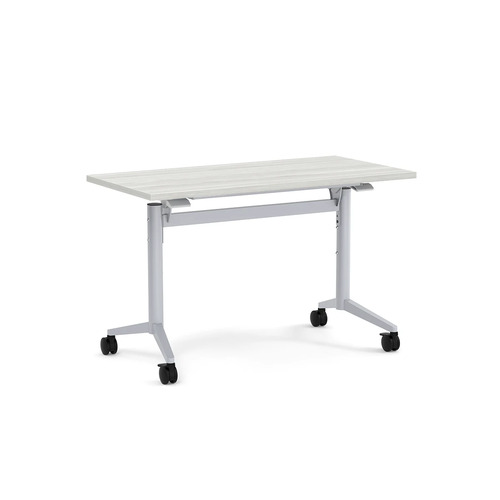 Nestling Flip Top Table 24" X 48" - Silver Birch Top with Silver Base