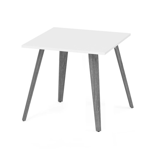 Signature Square Meeting Table 30" - White with Newport Grey Wood Legs