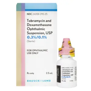Tobramycin-Dexamethasone, Drops, 0.3% - 0.1%, 2.5 mL (1/ea) Drops NDC 61314064725