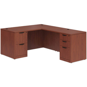 CLALD1036- Classic L-Shape Desk 60" W x 30" D with 47" Return and 2 Full Pedestals- Cherry
