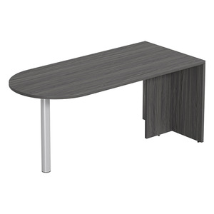 PL131 BULLET DESK w/POST - Coastal Grey & Silver