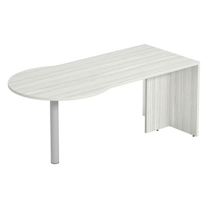 PL106 CONFERENCE BULLET DESK w/POST -  Silver Birch & Silver