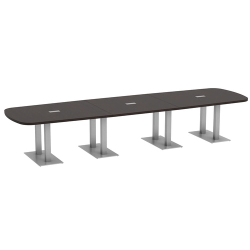 Arena Conference Table 14 Ft with Palmer Brushed Double Base - Espresso