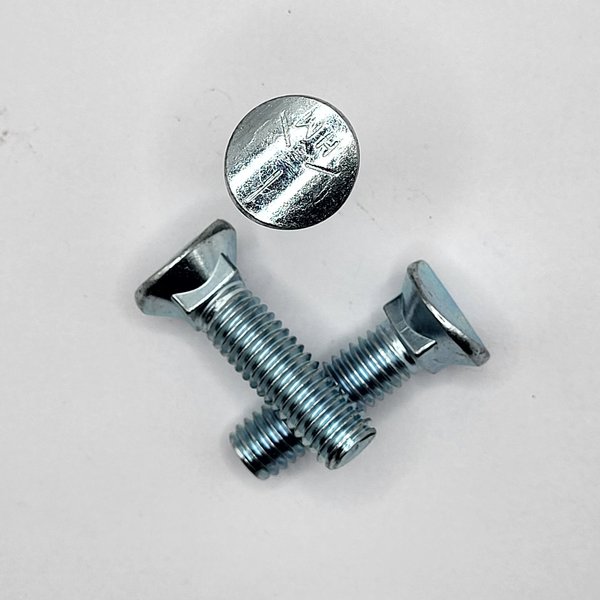 7/16" - 14 X 1 3/4" ELLIPTICAL HEAD PLOW BOLT SAE J429 GR 5 ZINC TRIVALENT CLEAR PER PRINT