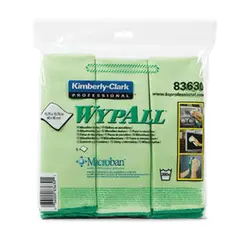 83630 KC WYPALL GREEN MICROFIBER CLOTHS, 15.75 X 15.75, GLASS & MIRROR USE, 6 WIPES/PK, 4 PK/CS