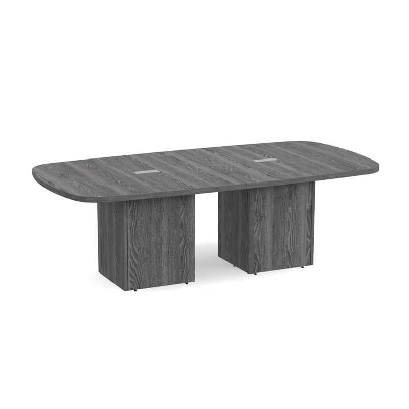 Arena Conference Table 8 Ft with Cube Base - Newport Grey